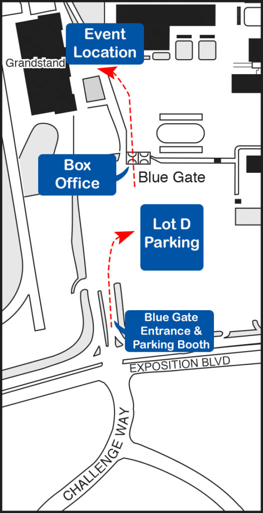 Blue Gate to Grandstands Map